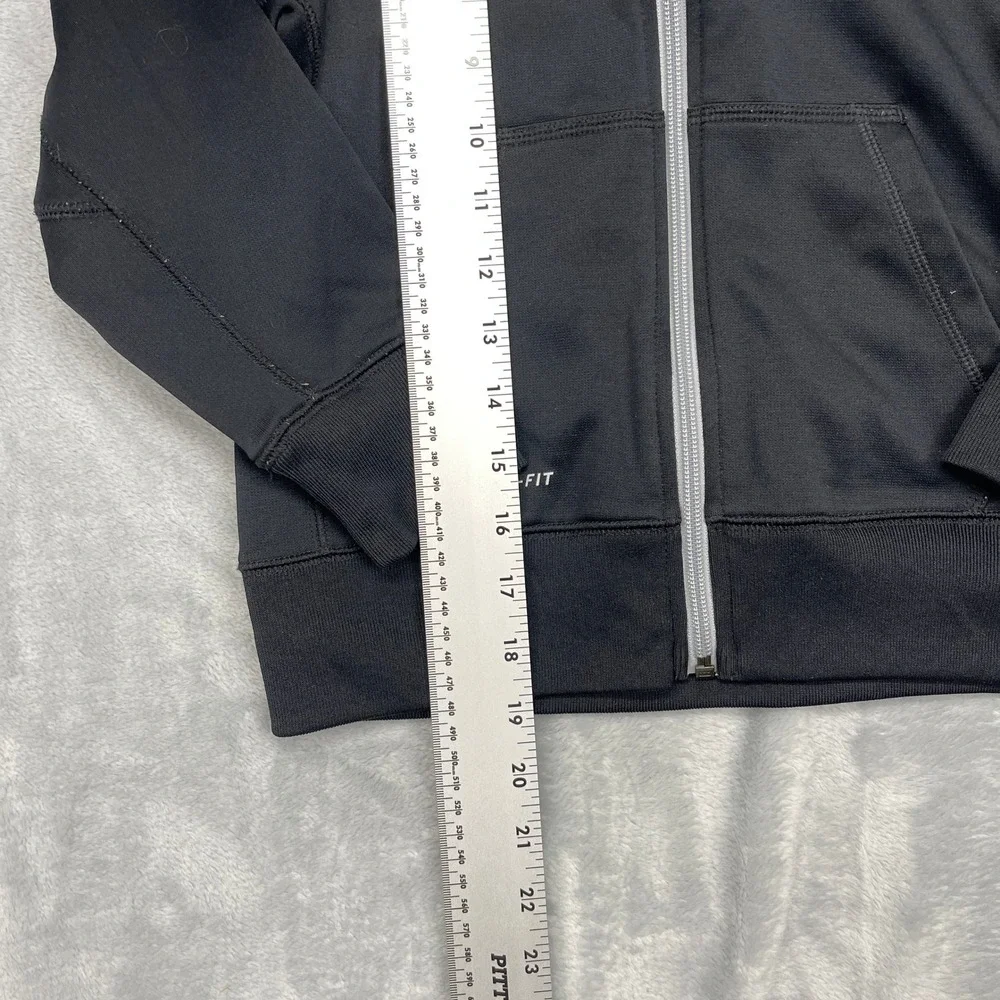 Nike Therma Fit Activewear Hoodie‎ Youth XS Black Athletic Raglan Sleeve Zip Up